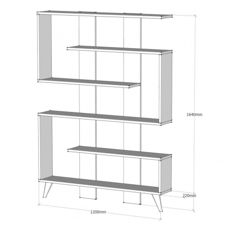 BIBLIOTECA, PAL MELAMINAT, ALB, 120X22X164 CM, JANE, MINAR [1]