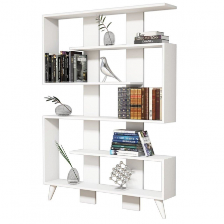 BIBLIOTECA, PAL MELAMINAT, ALB, 120X22X164 CM, JANE, MINAR [2]
