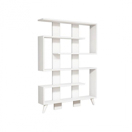 Mobila living si biblioteci - BIBLIOTECA, PAL MELAMINAT, ALB, 120X22X164 CM, JANE, MINAR