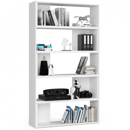 BIBLIOTECA, PLACA LAMINATA, 2 MODULE, 2X5 RAFTURI, ALB, 182 CM, TWIST [2]