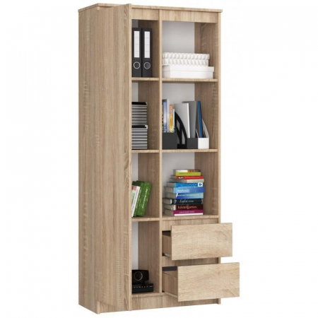 BIBLIOTECA, PLACA LAMINATA, 2 SERTARE, 7 RAFTURI, STEJAR, 80X35X180 CM [3]