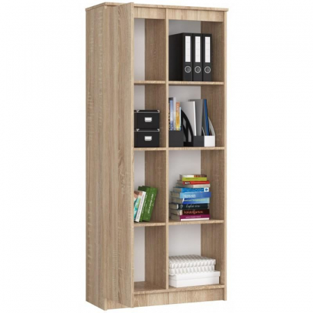 BIBLIOTECA, PLACA LAMINATA, 8 RAFTURI, 1 USA, STEJAR, 80X35X180 CM [5]