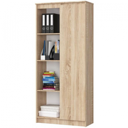 BIBLIOTECA, PLACA LAMINATA, 8 RAFTURI, 1 USA, STEJAR, 80X35X180 CM [4]