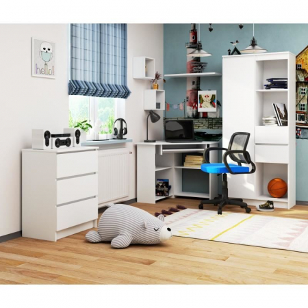 BIROU CALCULATOR PE COLT, PLACA LAMINATA, 5 RAFTURI, ALB, 80X80X74 CM, TED [1]
