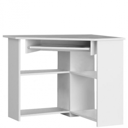 Birouri - BIROU CALCULATOR PE COLT, PLACA LAMINATA, 5 RAFTURI, ALB, 80X80X74 CM, TED