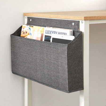 BIROU CALCULATOR PE COLT, VASAGLE, PAL SI OTEL, BUZUNAR LATERAL, NATUR, MAX 50 KG, 135X135X76 CM [5]