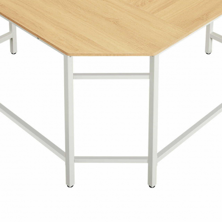 BIROU CALCULATOR PE COLT, VASAGLE, PAL SI OTEL, BUZUNAR LATERAL, NATUR, MAX 50 KG, 135X135X76 CM [2]