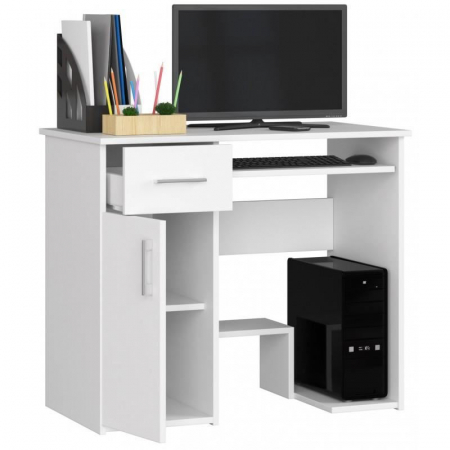BIROU CALCULATOR, PLACA LAMINATA, 1 SERTAR, 3 RAFTURI, ALB, 90X50X74 CM, JAY [2]