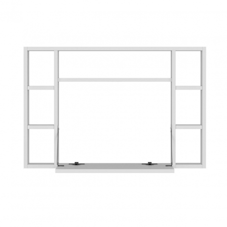BIROU CU BIBLIOTECA, PLIABIL, SUSPENDAT, PAL MELAMINAT, 7 RAFTURI, ALB, 90X20X60 CM, OMEGA, MINAR [3]