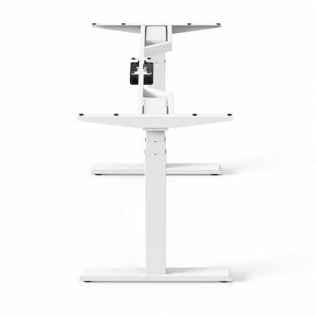 BIROU ERGONOMIC REGLABIL CU 2 MOTOARE, CADRU ALB, BLAT ALB PREMIUM 1580X800X25 MM [5]