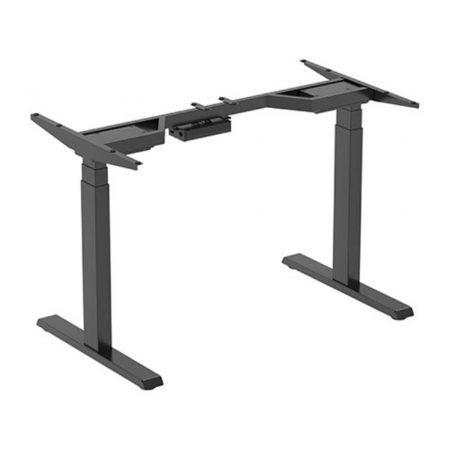BIROU ERGONOMIC REGLABIL CU 2 MOTOARE, CADRU NEGRU, BLAT STEJAR HALIFAX 1200X670X25 MM [2]