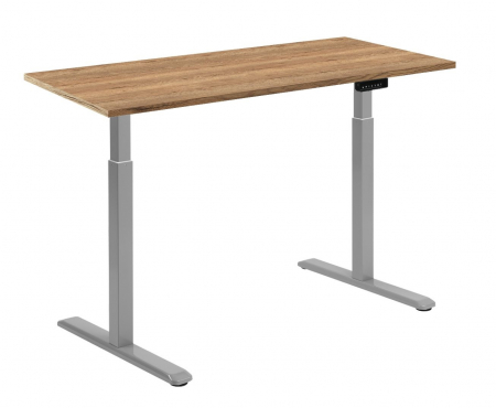 Birouri reglabile - BIROU REGLABIL CU UN MOTOR, CADRU GRI, BLAT STEJAR HALIFAX 1200X670X25 MM