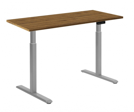 Birouri reglabile - BIROU REGLABIL CU UN MOTOR, CADRU GRI, BLAT STEJAR SHERMAN 1200X670X25 MM