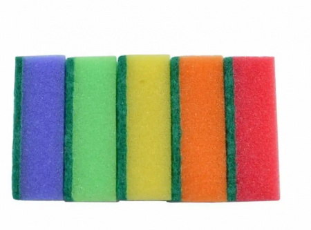 Curatenie si igiena - Burete colorat, 5 bucati/set