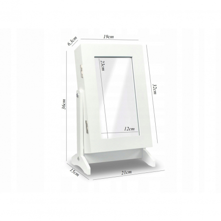 CABINET BIJUTERII CU OGLINDA, ALB 21X15X35 CM [2]