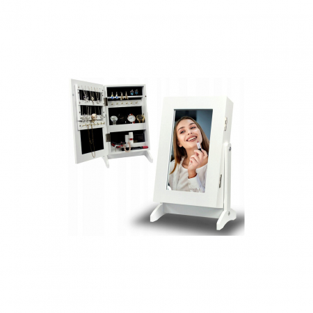 CABINET BIJUTERII CU OGLINDA, ALB 21X15X35 CM [3]