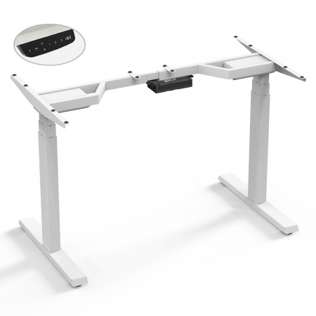 Birouri reglabile - CADRU PENTRU BIROU REGLABIL 62-128 CM, CU 2 MOTOARE, DIGITAL TOUCH CONTROLLER, CULOARE ALB