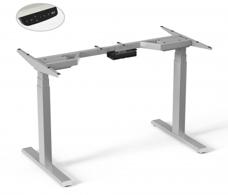 Birouri reglabile - CADRU PENTRU BIROU REGLABIL 62-128 CM, CU 2 MOTOARE, DIGITAL TOUCH CONTROLLER, CULOARE GRI