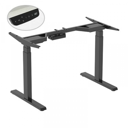 Birouri reglabile - CADRU PENTRU BIROU REGLABIL 62-128 CM, CU 2 MOTOARE, DIGITAL TOUCH CONTROLLER, CULOARE NEGRU