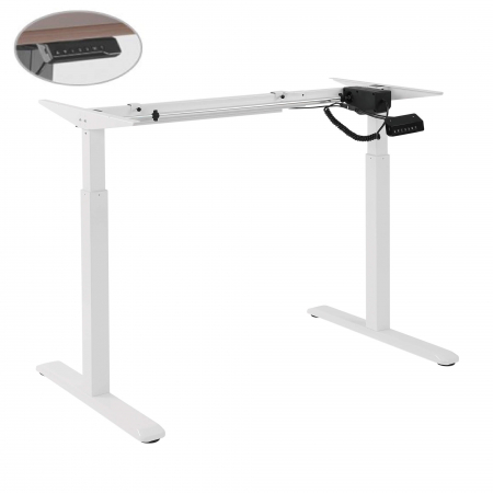 Birouri reglabile - CADRU PENTRU BIROU REGLABIL 73-123 CM, UN MOTOR, CONTROLLER CU MEMORIE, CULOARE ALB