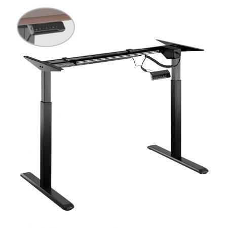 Birouri reglabile - CADRU PENTRU BIROU REGLABIL 73-123 CM, UN MOTOR, CONTROLLER CU MEMORIE, CULOARE NEGRU
