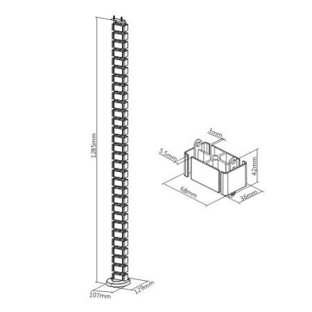 CANAL PENTRU CABLURI, FLEXIBIL, 1300X67X35 MM, SILVER [4]