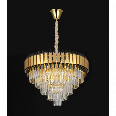 Iluminat - Candelabru Auriu Cristal Moderna 16xE14