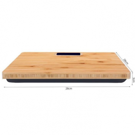 CANTAR DE BAIE, BAMBUS, 2XAAA, MAX 180 KG, 28X28X3 CM, ISOTRADE [1]