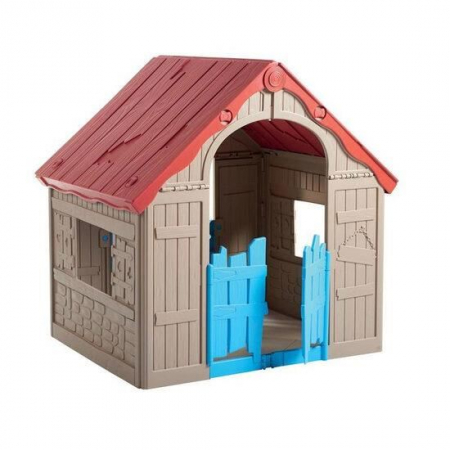 Amenajari Exterioare - CASUTA DE JOACA , ROSU/BEJ/ALBASTRU, 101X89X110 CM, KETER WONDERFOLD