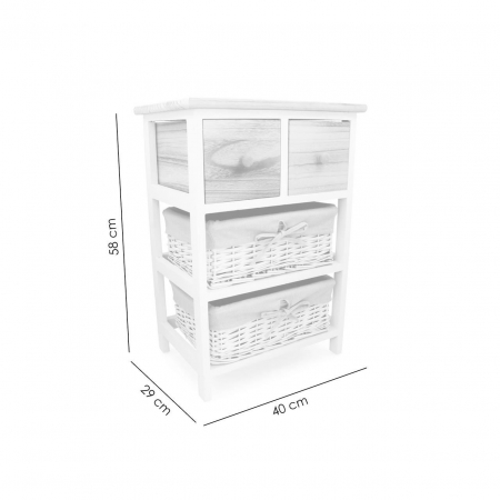 COMODA LEMN, 4 SERTARE, 40X29X58 CM, NATUR [3]