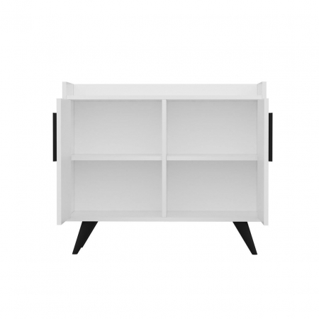 COMODA, PAL MELAMINAT, 4 RAFTURI, ALB, 90X35X77 CM, LAURA, MINAR [3]