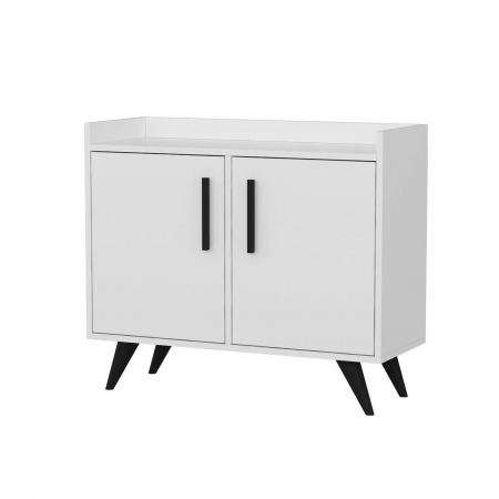 COMODA, PAL MELAMINAT, 4 RAFTURI, ALB, 90X35X77 CM, LAURA, MINAR [4]