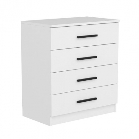 Mobila living si biblioteci - COMODA, PAL MELAMINAT, 4 SERTARE, ALB, 70X42X79 CM, WHITE CASTLE, MINAR
