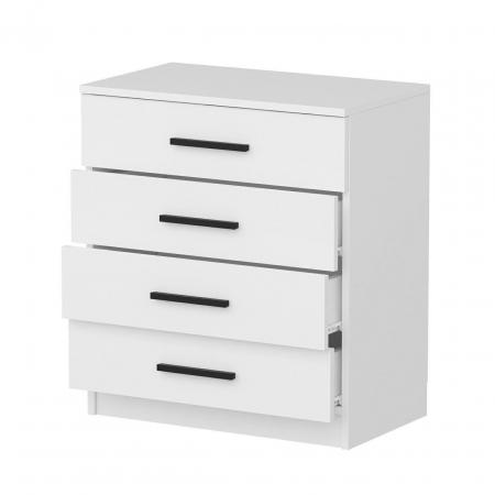 COMODA, PAL MELAMINAT, 4 SERTARE, ALB, 70X42X79 CM, WHITE CASTLE, MINAR [2]