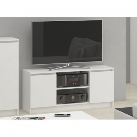 COMODA PENTRU TV, PLACA LAMINATA, 6 RAFTURI, ALB, 120X40X55 CM [3]