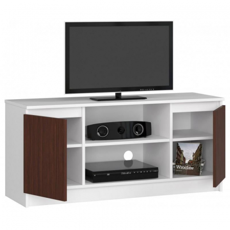 COMODA PENTRU TV, PLACA LAMINATA, 6 RAFTURI, ALB SI WENGE, 120X40X55 CM [3]