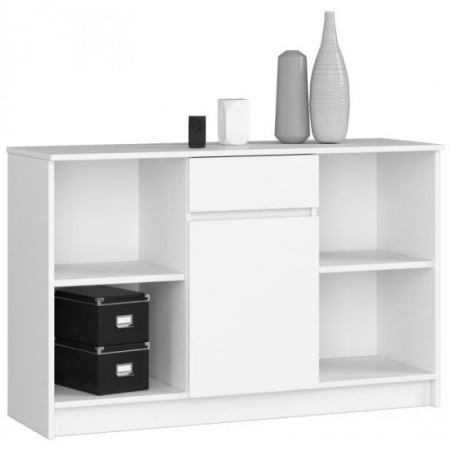 Comode - COMODA, PLACA LAMINATA, 1 SERTAR, 6 RAFTURI, ALB, 120X40X77 CM