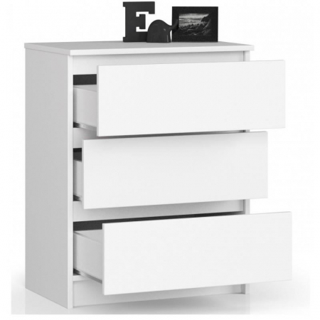 COMODA, PLACA LAMINATA, 3 SERTARE, ALB, 60X40X77 CM [5]