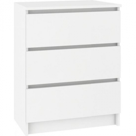 Comode - COMODA, PLACA LAMINATA, 3 SERTARE, ALB, 60X40X77 CM