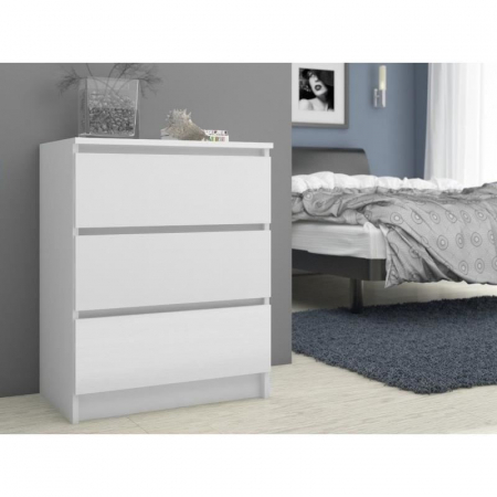 COMODA, PLACA LAMINATA, 3 SERTARE, ALB, 60X40X77 CM [4]