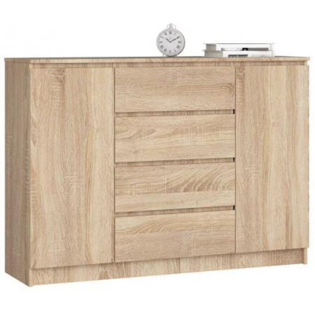 Comode - COMODA, PLACA LAMINATA, 4 SERTARE, 4 RAFTURI, STEJAR, 138X40X99 CM