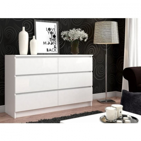 COMODA, PLACA LAMINATA, 6 SERTARE, ALB, 120X40X77 CM [5]