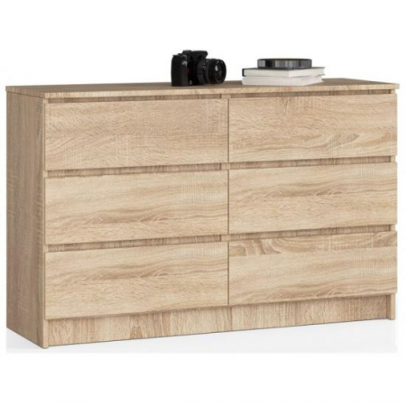 Comode - COMODA, PLACA LAMINATA, 6 SERTARE, STEJAR, 120X40X77 CM