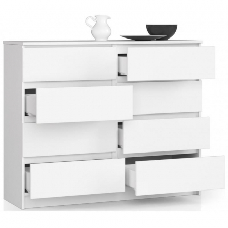 COMODA, PLACA LAMINATA, 8 SERTARE, ALB, 120X40X99 CM [5]