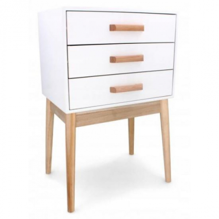 Mobila living si biblioteci - COMODA STIL SCANDINAV, 3 SERTARE, 43X30X68 CM