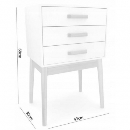 COMODA STIL SCANDINAV, 3 SERTARE, 43X30X68 CM [1]