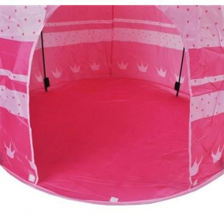 CORT DE JOACA PENTRU COPII, TIP CASTEL, IMPERMEABIL, CU HUSA, MODEL BULINE SI CORONITE, ROZ, 105X135 CM, ISOTRADE [10]