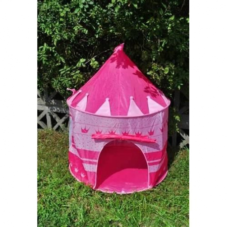 CORT DE JOACA PENTRU COPII, TIP CASTEL, IMPERMEABIL, CU HUSA, MODEL BULINE SI CORONITE, ROZ, 105X135 CM, ISOTRADE [3]
