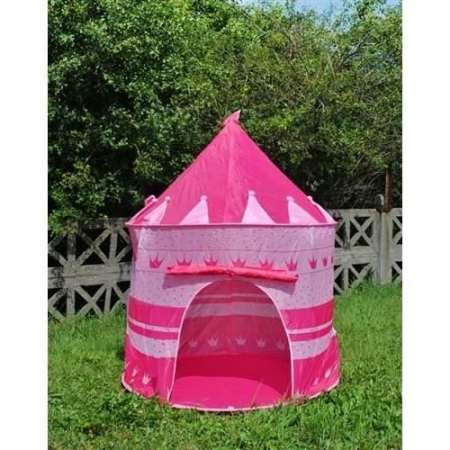 CORT DE JOACA PENTRU COPII, TIP CASTEL, IMPERMEABIL, CU HUSA, MODEL BULINE SI CORONITE, ROZ, 105X135 CM, ISOTRADE [4]