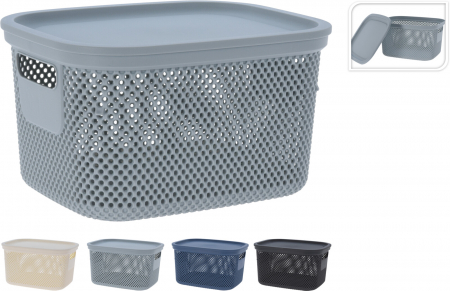 Suporturi si accesorii de baie - Cos de Depozitare cu Capac, 16L